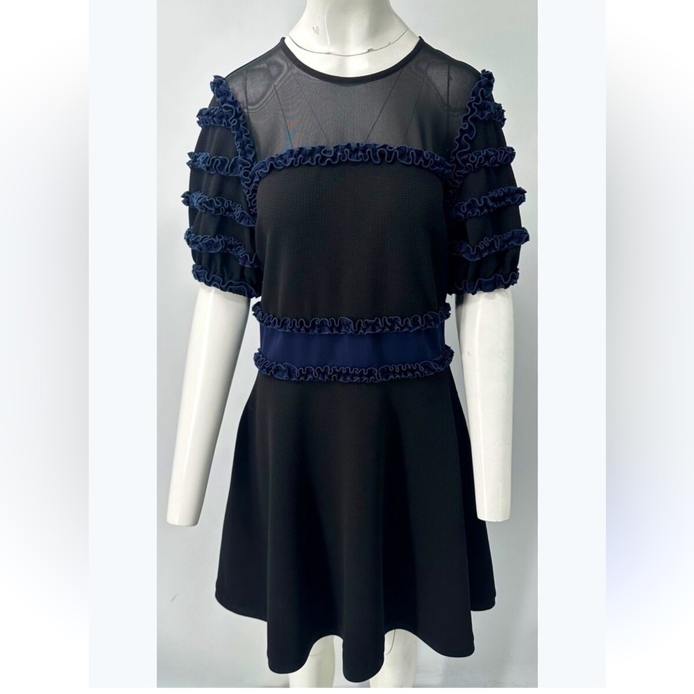 Opening Ceremony Textured Ruffle Puff Sleeve Mini Dress